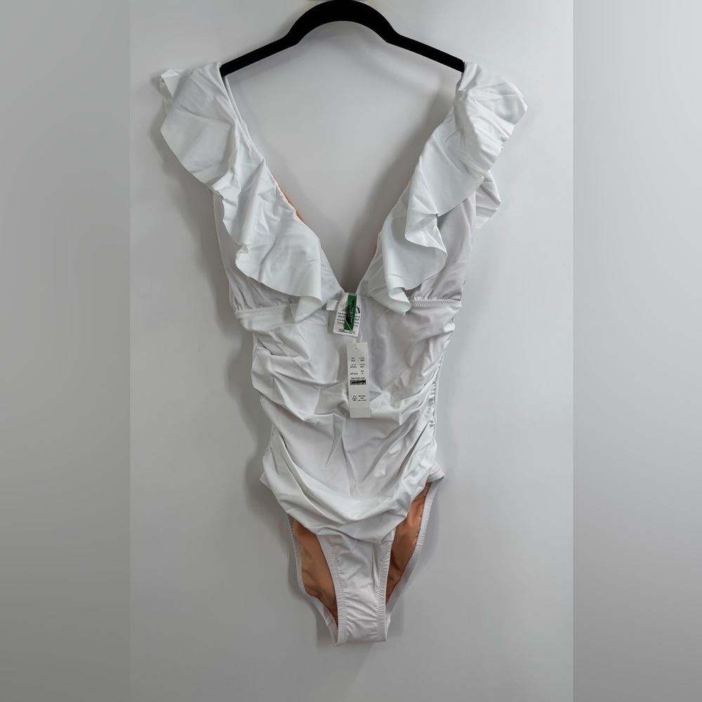 J.Crew Long-torso ruched ruffle one-piece swimsuit - Picture 7 of 8